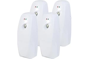 SIISSAPEKSID 4PCS Automatic Air Freshener Spray Dispenser - Commercial and Home Use - Multiple Time Scent/Mist Release Settings for Room/Restroom Sprayer,Air Freshener not Included,White