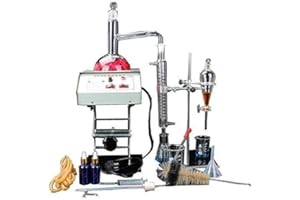 AIMEE_JL New 1000ML Lab Essential Oil Extraction Distillation Apparatus Water Distiller Purifier Glassware Kits Hydrosol, Moonshine, Alcohol Distiller with Electric Heater Lifts
