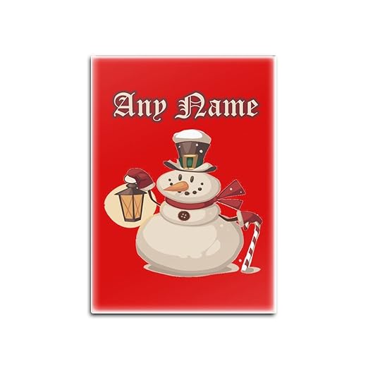 Personalizable - de regalo Navidad muñeco de nieve imán para ...