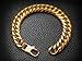 Thick 18k Gold Bracelet Cuban Link Chain for Men + Leatherette Gift Bag