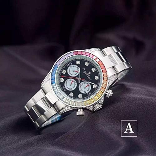 XRLSONE New Men Automatic Mechanical Rainbow Diamond Stainless Steel Silver Rose Gold Black White Classic Sport Watch Aaa+