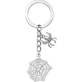 Spider Keychain with Web,Halloween Key Chains for Women Bag Chains, Animal Keychains Gifts for Womens Mens Girls Boys