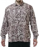 Aqua Design Men Saltwater Vented Long Sleeve Camo Flats Fly Fishing Travel Shirt