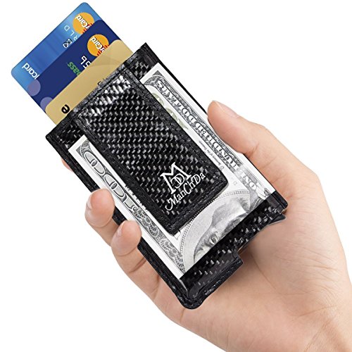 ManChDa Ultra-Light Mini Wallet - MAN'S Money Clip Carbon Fiber Durable Large Capacity Black Wallet Card Wallet