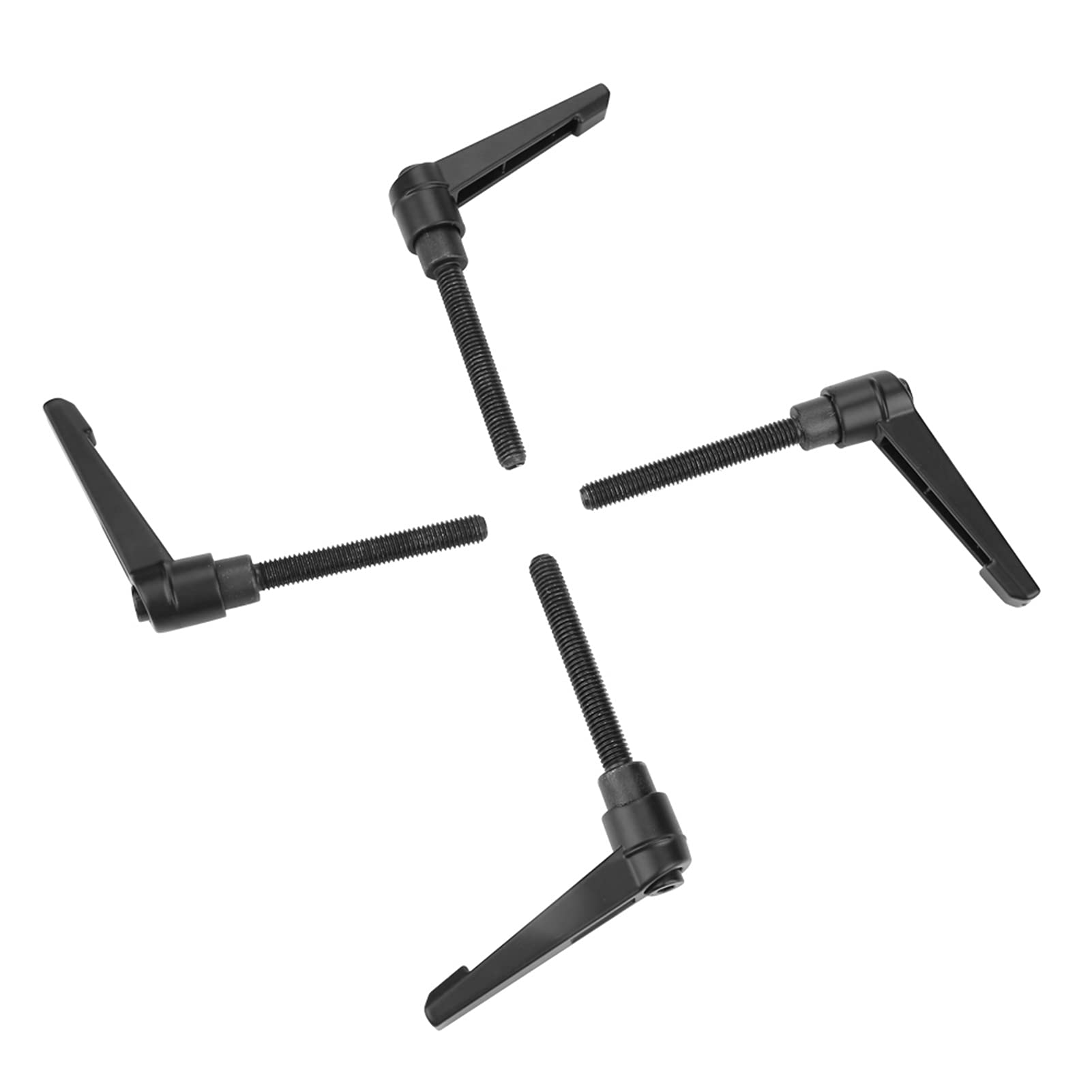 Hilitand 4pcs Clamping Lever Handle, M6 Stainless Steel Male Thread Adjustable Machine Handles, Black (32MM)
