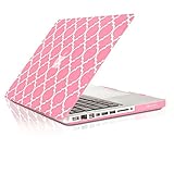 TopCase Quatrefoil / Moroccan Trellis Pink Ultra Slim Light Weight Rubberized Hard Case Cover for Macbook Pro 13-inch 13