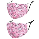 Reusable Kids Cloth Face Masks Pink Rainbow Unicorn