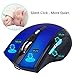 Tsmine Rechargeable Bluetooth Wireless Silent Mouse for PC,Mac and Android OS Tablet(NOT for iPhone or iPad),3 Adjustable DPI,6 Buttons - Blue