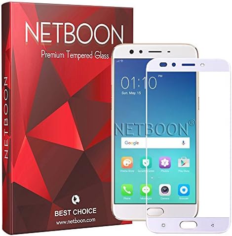 NETBOON® Premium Oppo F3 Plus Tempered Glass Screen Protector Edge to Edge Full Screen Coverage Glass Guard for Oppo F3 Plus - White