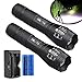 Mini Flashlight 2 Set Tactical Flash Light Lamp Torch with Rechargeable Battery and Charger