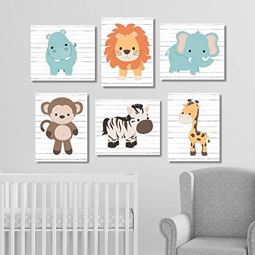 NNNNOOO Safari Nursery Wall Art Safari Nursery Decor Nursery Canvas Zoo Animal Nursery Jungle Animals Nursery Pictures 8x10 inches Set of 6