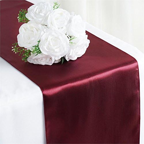 RDS 5 Satin Table Runner 12 X 108 Inch For Wedding & Venue Decoration - Burgundy