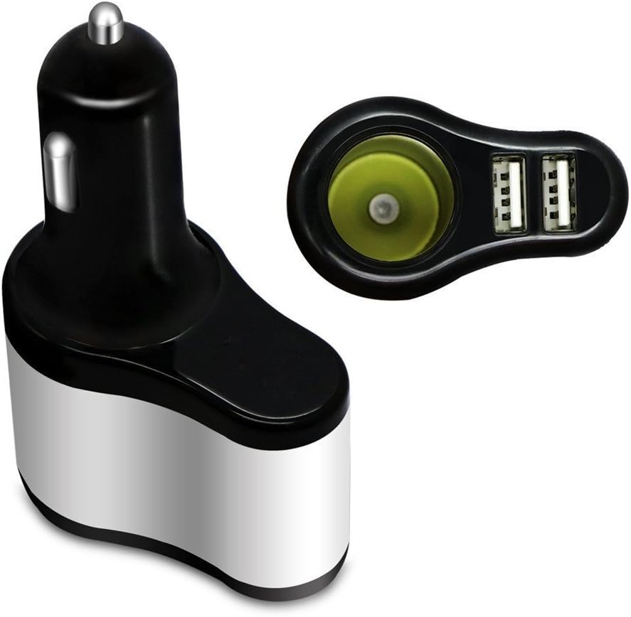 USB Car Charger, XINGDONGCHI 3in1 Car Charger Adapter with 1 Socket Cigarette Lighter Adapter 2 USB Socket Car Charger for iPhone 6s/ 6 Plus, iPad Air 2/ mini 3, Galaxy S6/ S6 Edge