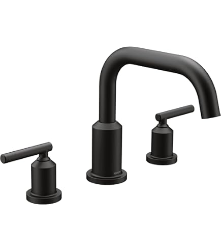 Moen Genta LX Matte Black Two Handle Deck Mounted Roman Tub Faucet