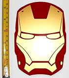 Ironman Head!- HQ Gold Metallic on Dark Red 2 Color! 4.5in x 6.5in Vinyl Sticker Decal