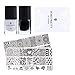 BORN PRETTY Valentine's Day Nail Stamping Art Set-2Pcs Image Template Black White Stamping Nail Polish with 1Pc Jelly Clear Stamper