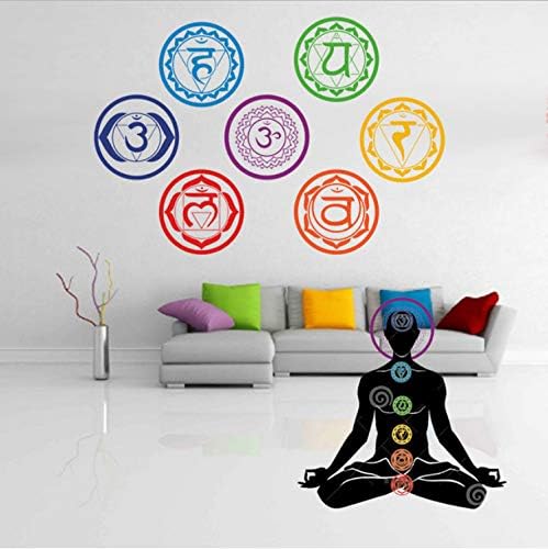 zoomingmingli Wall Sticker Seven Chakras Vinyl Wall Stickers Mandala Yoga Meditation Symbol Wall Decals Home Decor Decoration 7Pcs/Set