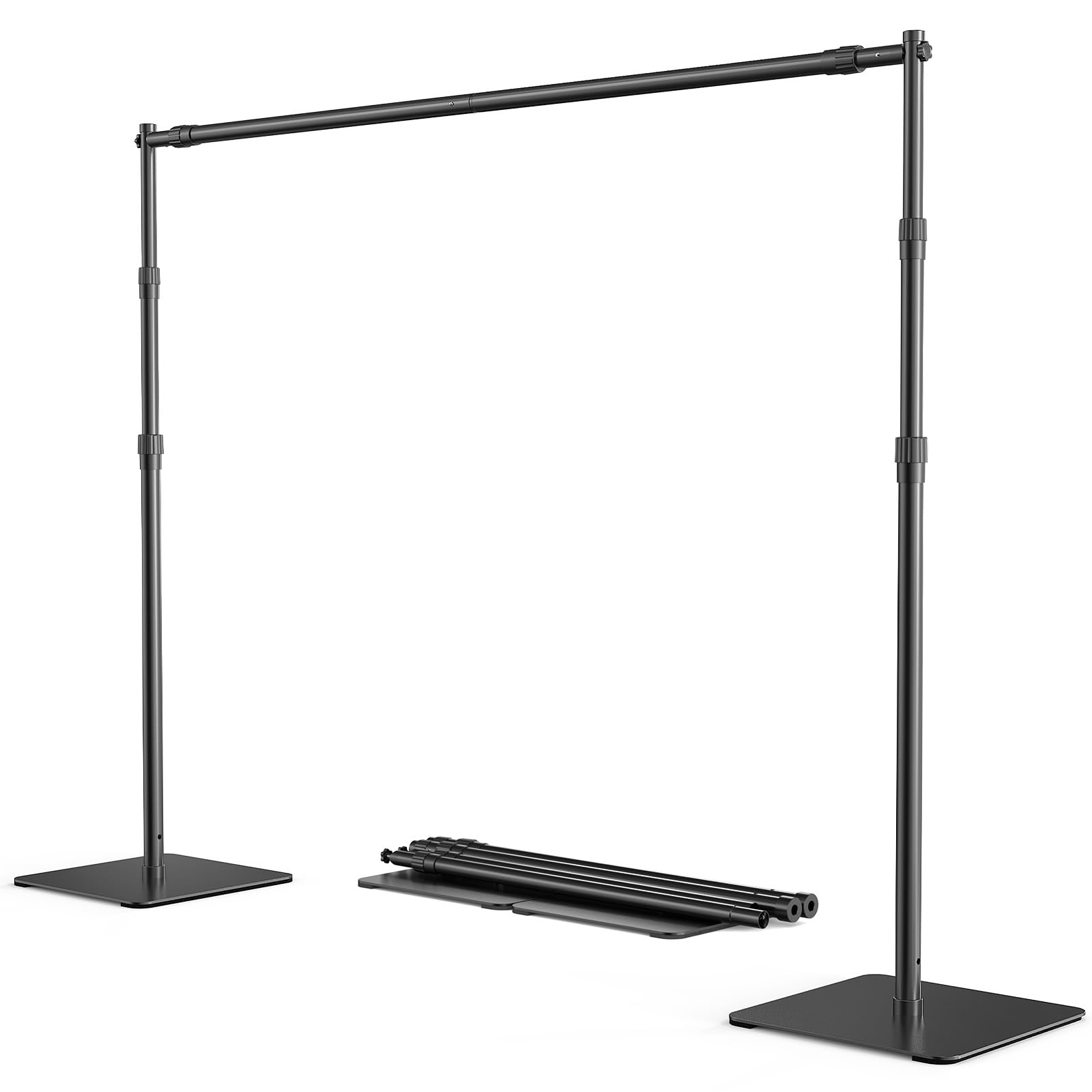 Photo 1 of ** SIMILAR ITEM** ShowMaven Backdrop Stand, 8x10 ft Adjustable Photo Backdrop Stand Kit, Heavy Duty Backdrop Stand with Steel Base for Photography, Photo Video Studio, Birthday Parties, Wedding (Black)