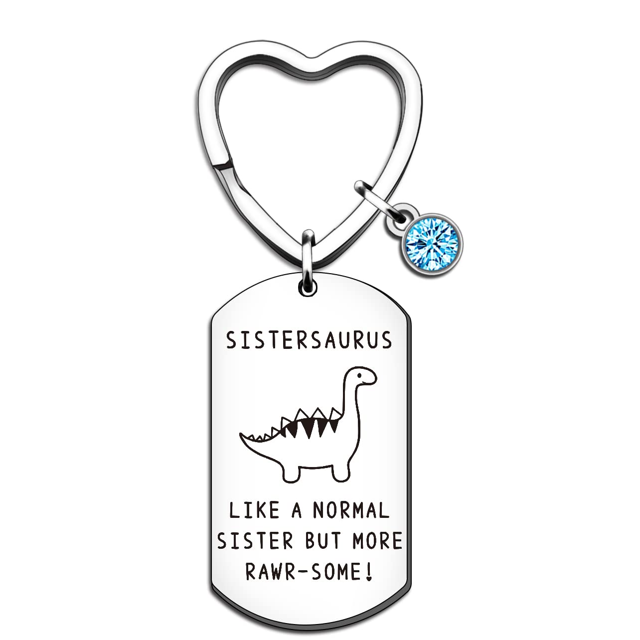 QMVMV Funny Sister Gifts Sistersaurus Keyring from Sister Brother Birthday Christmas Thanksgiving Gifts for Sister