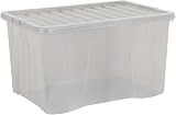 Wham Crystal 60 Litre Storage Box with Lids Pack of 4 Grey view 3