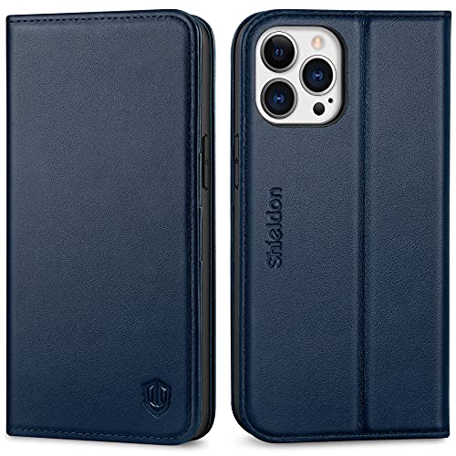 SHIELDON Wallet Case for iPhone 13 Pro Max 5G, Genuine Leather