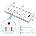 FlePow 6-Outlet Power Strip 1625W/13A 5.9ft Cord Home/Office Surge Protector with 6 USB Charging Ports (5V/2.4A*2 and 5V/1A*4) for Smartphones and Tablets