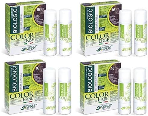 Natur Herbs – Color Herbs Bio Copper Clear N.16 – 4 Packs of 60 ml Tone on Tone, Permanent, to oxidation, Free of Formaldehyde, Ammonia, sulpho-resorcinol, Nonoxynol, S.L.S., Parabens, Allergen-Free Scent, does not contain Metals and Nickel tested