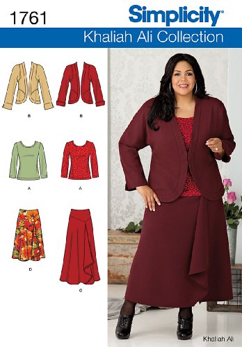 Simplicity 1761 Khaliah Ali Collection Misses' and Plus Size Separates Sewing Pattern, Size AA (10-12-14-16-18)