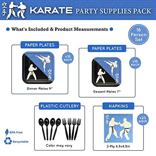 Blue Orchards Karate Party Supplies Packs (for 16 Guests!), Karate