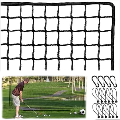 NEWFUN Golf Net, 3 x 3M Black Polyester Golf Practice Net, Portable Club Net, Training Net for Baseball and Hockey, for Indoor and Outdoor Garden Use.