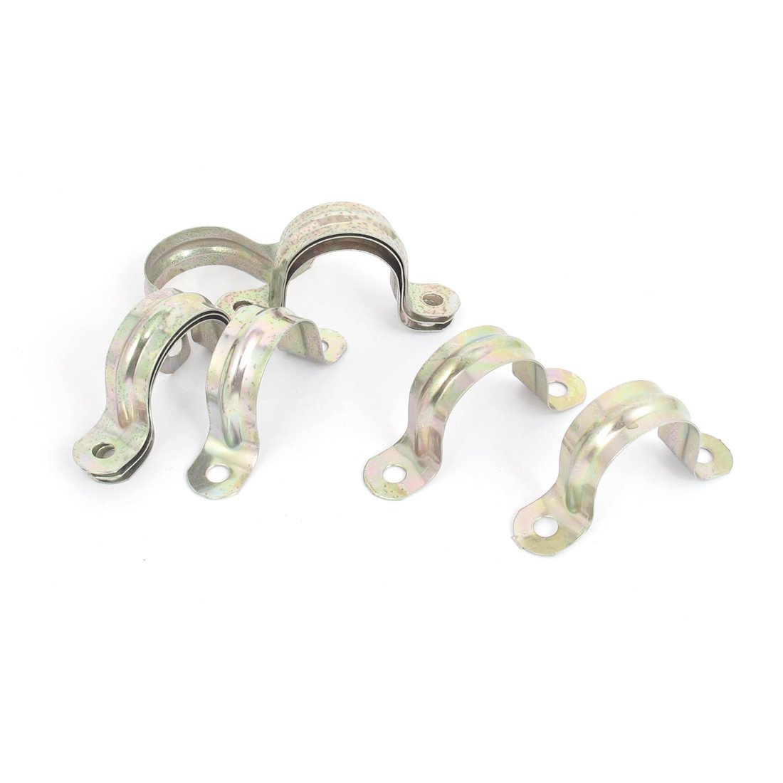 Sourcingmap 30mm(1.2inch) Rigid Pipe Strap, 2 Holes Tube Straps 304 Stainless Steel Tension Tube Clip Clamp Bronze Tone 10pcs