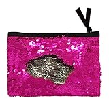 Sequin Makeup Bag Reversible Cosmetic Bag, Winmany Fashion Women Handbag Bling Glitter Evening Party Bag,Sparkling Shiny Clutch Handbag Wedding Bag Purse Wallet Pouch