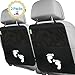 Glangels Car Seat Kick Mats: Pack of 2 Lightweight Protective Backseat Organizer&Large Mesh Storage Bag &No More Dirty Upholstery