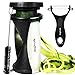 Veggie Spiralizer - Vegetable Spaghetti Noodle Maker - ABS BPA Free Plastic and Stainless Steel Spiral Slicer - Includes Ceramic Peeler Cleaning Brush and Storage Pouch
