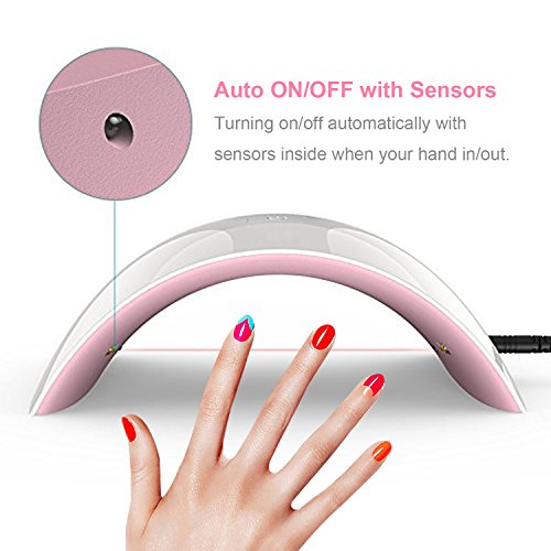 UV Nail Lamp Gel Nail Polish Kit with UV Light Nail Art at Home Shellac UV Light Gel Nail Dryer LED Curing Lamp 24W with 2 Timer Setting Auto Count down (White UV Nail Lamp) - Thumbnail 7