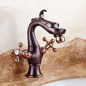 sukmw aceitado bronce baño de montaje en cubierta grifo de la dragon