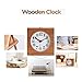Baban Alarm Clock Square Handmade Creative Classic Small Wooden Mute Lazy Bedside Clock with Night Light Sapele