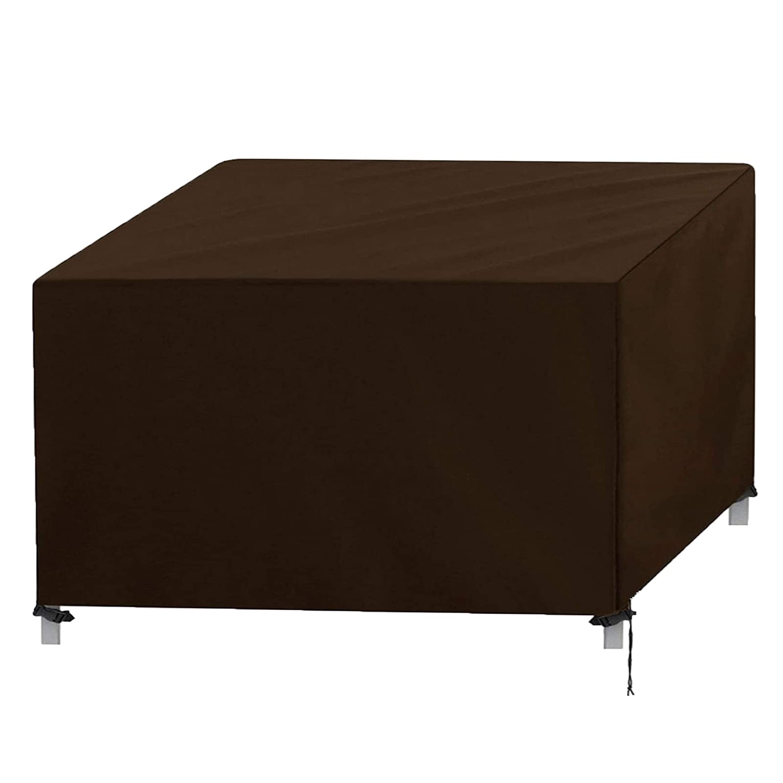 Garden Furniture Covers, Patio Furniture Cover, Garden Table Cover Square Heavy Duty Rattan Furniture Cover, Outdoor Table Cover with Windproof Drawstring (L,coffee)