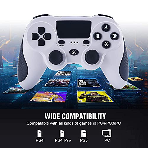 Manette de Jeu sans Fil pour PS4, Manette de Jeu pour Sony Playstation 4 Pro/Slim/PC avec pavé Tactile Haut-Parleur et Prise Casque…