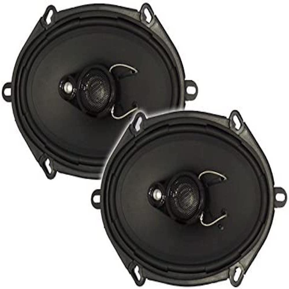 In Phase Car Audio SXT5735 Speaker - 5x7 Inch Oval, 260W, 3-Way Coaxial Shallow-Mount Speaker (2 x Speakers)