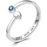 ACJNA 925 Sterling Silver Rings, My Story Isn't Over Yet Ring Adjustable Open Rings Semicolon Jewelry for Women Inspirational Gift