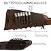 BRONZEDOG Leather Cartridge Buttstock Shotgun Shell Holder, Hunting Rifle Buttstock Ammo Holder Pouch Bag Shotgun Shell Pouch (Matte Brown, 7.62 Cal Right Handed)