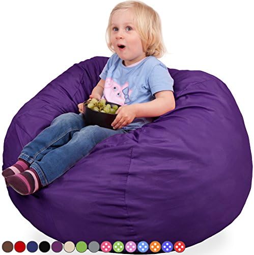 Oversized Bean Bag Chair in Radiant Orchid - Machine Washable Big Soft Comfort Cover &amp; Memory Foam Filler - Cozy Lounger &amp; Bed - Kids &amp; Teens Love This Huge Sack - Indoor Furniture By Panda Sleep