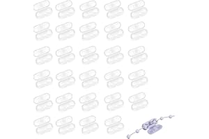 WHTCHSU 30 Pack Chain Connectors Roller Shade Bead Chain Connector Replacement Vertical Roman Roller Blind Ball Chain Cord Connector Clips (Transparent)