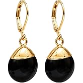 Gempires Gemstone Drop Earrings for Women Handmade Lightweight Gold Electroplated Dangle Earrings Hypoallergenic Boho Chic Jewelry Elegant Gift for Her Everyday Fashion Accessory