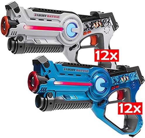 Light Battle 24x Laser Tag Toy Gun. 12x laser gun blue + 12x laser blaster white Active LBAP12434D