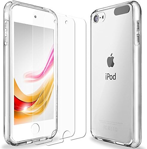 iPod Touch 6 Case, ENDLER Acrylic Clear Back [Scratch Resistant] Hybrid TPU Bumper Case [4 Corns Air Pocket Shock Absorption] With iPod 5/6 Screen Protector For Apple iPod Touch 5th 6th Gen (Clear)