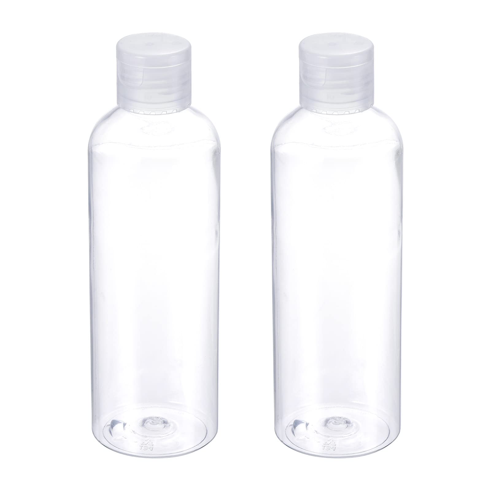 PATIKIL 200ml Squeeze Bottles, 2 Pack Refillable Dispensing Bottles Plastic with Flip Cap for Travel Household, Clear