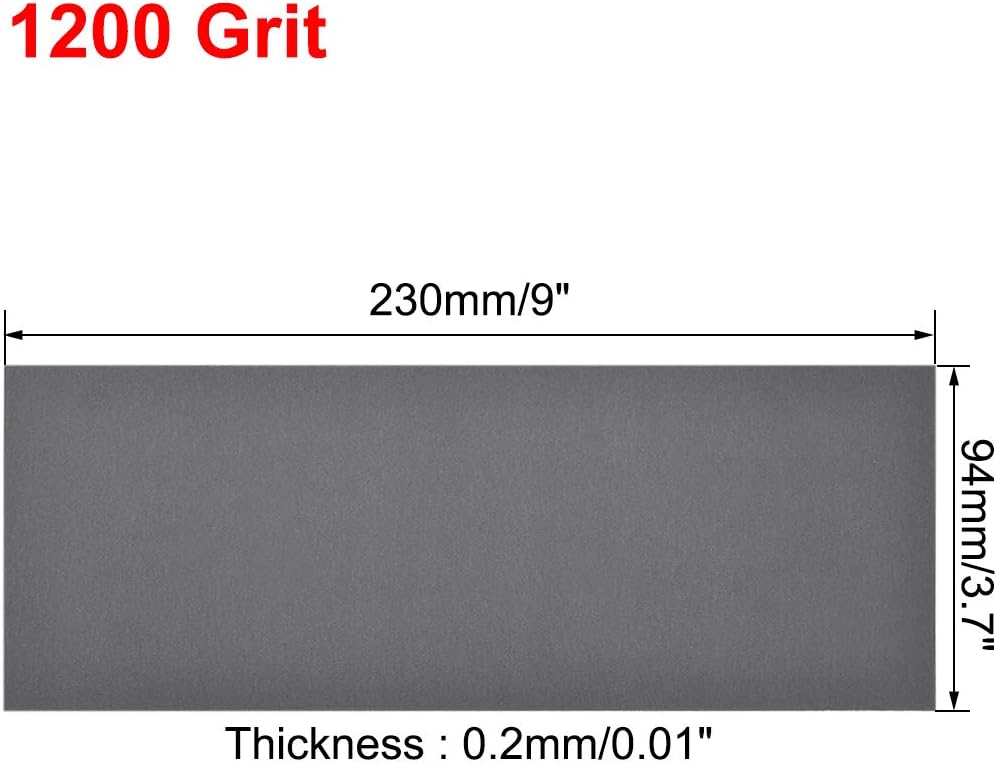 sourcing map 1200 Grits Sanding Sheets 9-inch x 3.6-inch Wet Dry Silicon Carbide Sandpaper for Wood Furniture Metal Polishing 10pcs - Image 4
