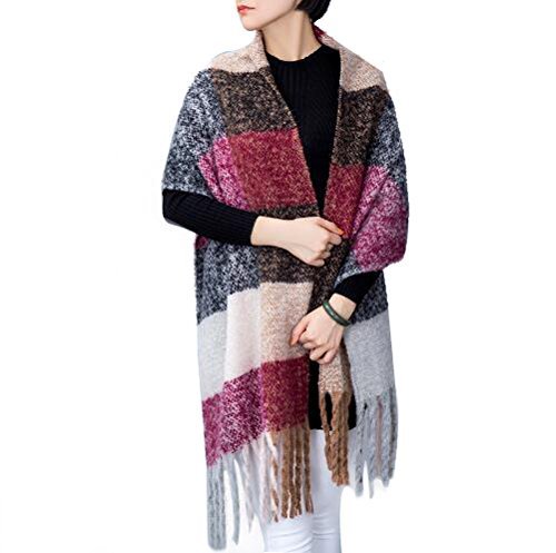 ADUO Women\'s Fashion Long Shawl Big Grid Winter Warm Lattice Large Scarf